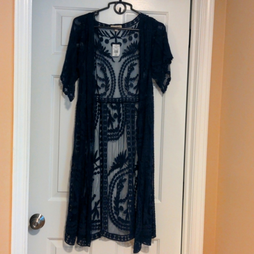 Blue lace cover up